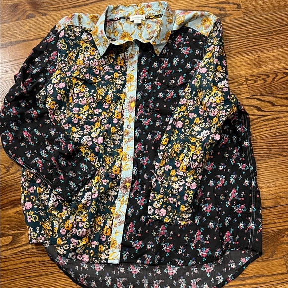 Sundance Floral Button-Up Blouse - Black and Multicolor - Picture 10 of 10